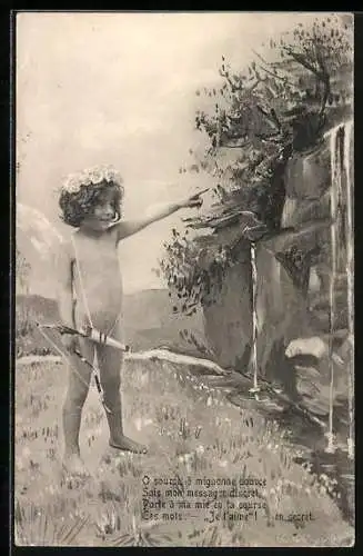 AK Amor zeigt auf einen Wasserfall, O source, o migaonne source, Sois mon message discret