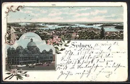 Lithographie Sydney, Panorama, Queen Victoria Market