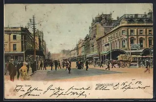 AK Melbourne, Strassenpartie mit Royal Mall Hotel