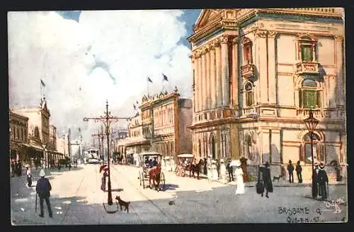 Künstler-AK Brisbane, Queen Street
