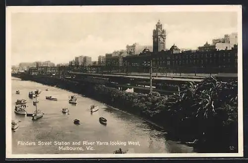 AK Melbourne /Vic., Flinders Street Station and River Yarra looking West