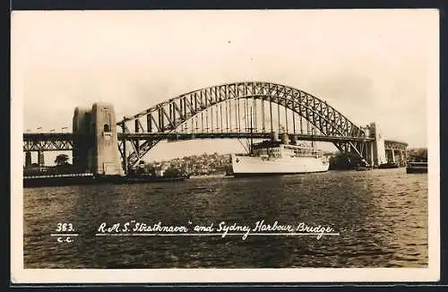AK Sydney, R. M. S. Strathnaver and Sydney Harbour Bridge