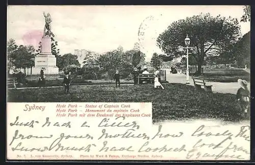 AK Sydney, Hyde Park, Statue of Captain Cook