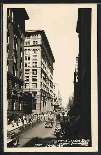 AK Sydney /N. S. W., Pitt Street Looking South showing Commonwealth Bank