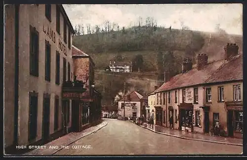 AK Dulverton, High Street and the Cottage, Lamb Hotel
