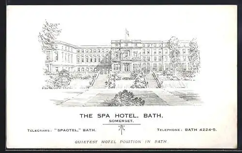 Künstler-AK Bath, The Spa Hotel