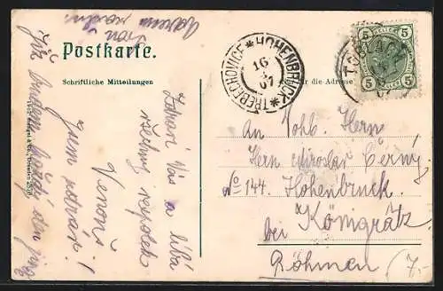 AK Toblach, Ortsansicht mit Kirchturm