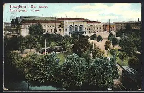 AK Strassburg i. Els., Bahnhof
