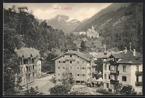 AK Sand-Taufers, Ortsansicht mit dem Gasthaus Zur Post und der Postvilla