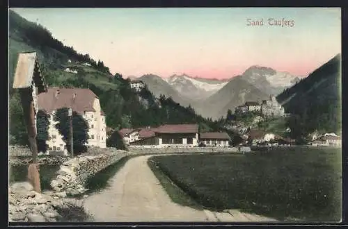AK Sand i. Taufers, Blick zur Burg