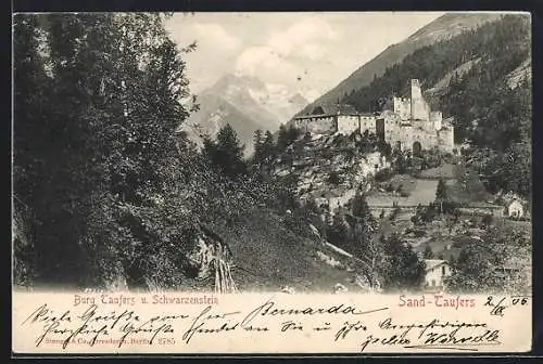 AK Sand in Taufers / Campo Tures, Burg Taufers u. Schwarzenstein