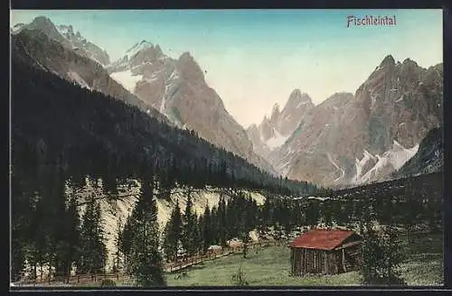AK Sexten, Fischleintal, Hütte im Tal