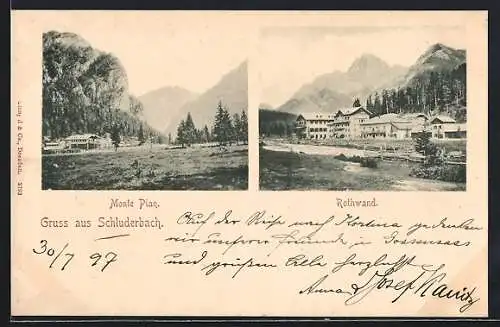 AK Schluderbach, Monte Pian u. Rothwand