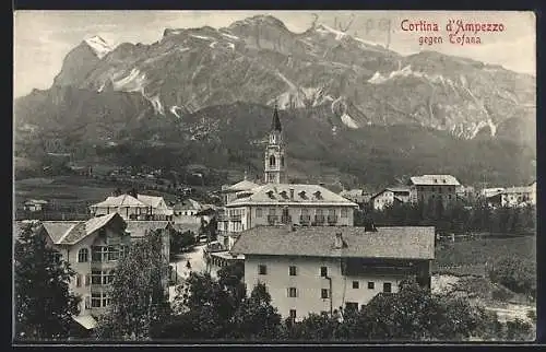 AK Cortina d`Ampezzo, Ortsansicht gegen Tofana