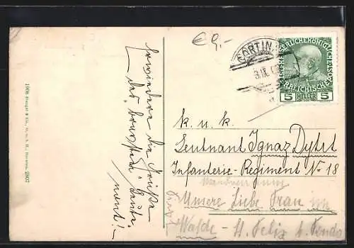 AK Cortina d`Ampezzo, Ortsansicht gegen Tofana