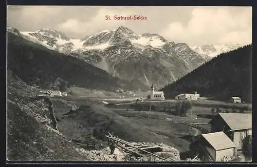 AK Sankt Gertraud, Ortsansicht aus der Vogelschau