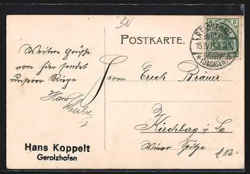 AK Ober-Reichenau, Neue Schule, Ortsansicht