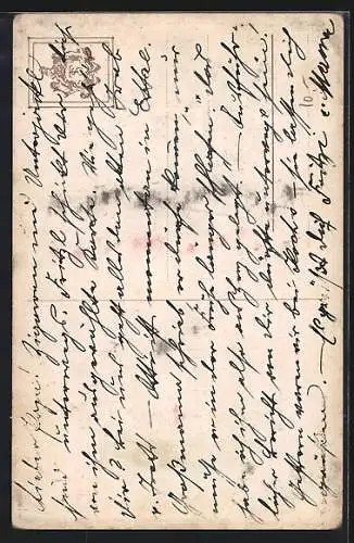 Künstler-AK P. O. Engelhard (P.O.E.): Für den lieben Vater im Felde!, Kleiner Junge vor einem Cigarrengeschäft