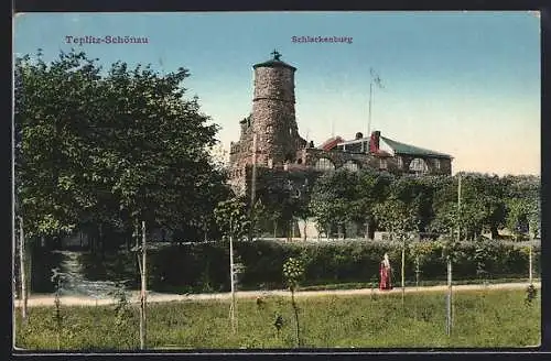 AK Teplitz-Schönau, Partie an der Schlackenburg