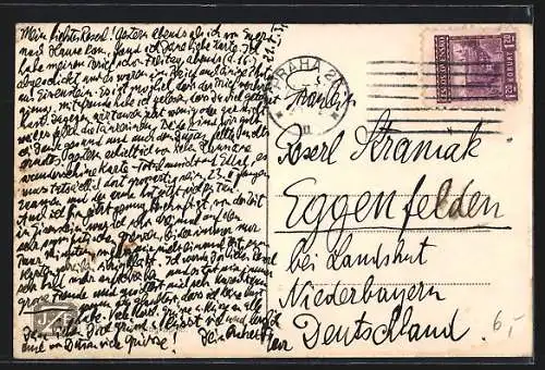 AK Eger, Marktplatz mit Blick zu den Kirchtürmen