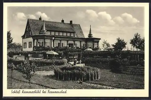AK Franzensbad, Blick zum Schloss-Gasthaus Kammerbühl