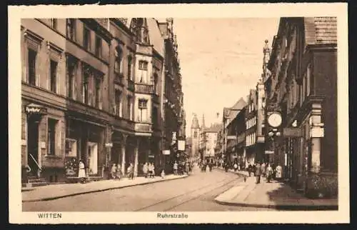AK Witten, Ruhrstrasse mit Apotheke