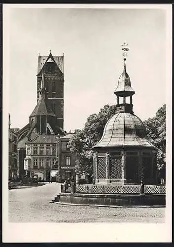 AK Wismar, Markt mit Kirche