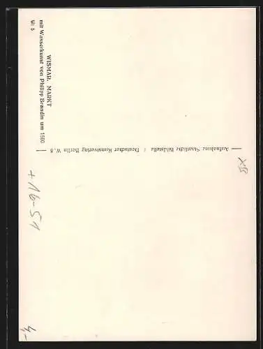 AK Wismar, Markt mit Kirche