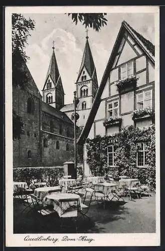 AK Quedlinburg, Gasthof Dom-Krug, Aussenansicht