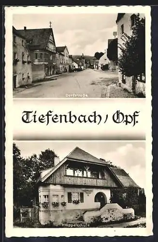 AK Tiefenbach i. Opf., Blick in die Dorfstrasse, vor der Klöppelschule