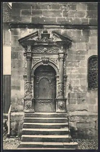 AK Überlingen / Bodensee, Hauseingang Münsterplatz 8