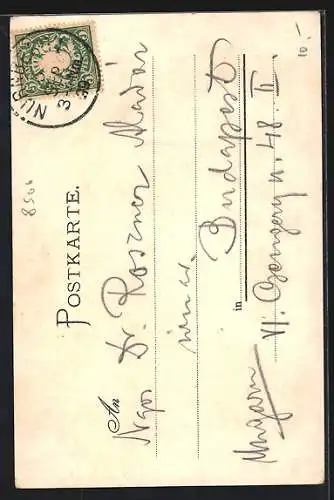 Künstler-AK Nürnberg, Altstadtsilhouette, Nürnberger Trichter, Wappen