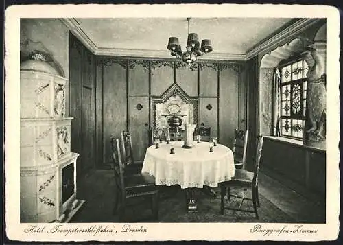 AK Dresden, Hotel Trompetenschlösschen, Burggrafen-Zimmer