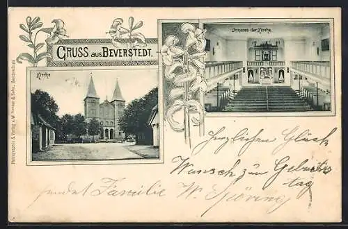 AK Beverstedt, Kirche, Aussen- und Innenansicht