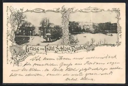 AK Reinbek, Schloss-Ansicht über den Teich