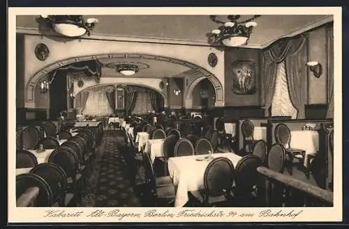 AK Berlin, Restaurant Kabarett Alt-Bayern, Friedrichstr. 94 am Bahnhof, Inh. Max Dolinski, Innenansicht
