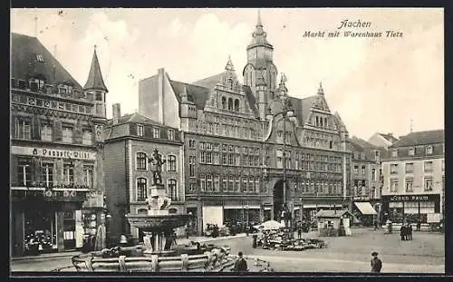 AK Aachen, Warenhaus Tietz mit Markt