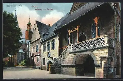 AK Goslar, Aufgang zum Rathaus