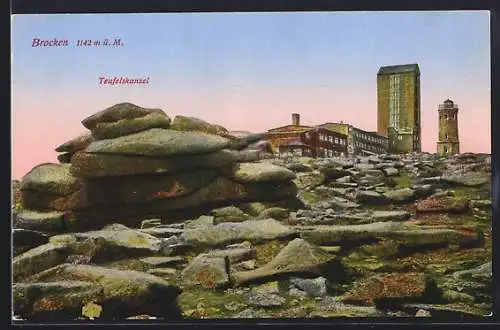 AK Brocken, Teufelkanzel mit Aussichtsturm
