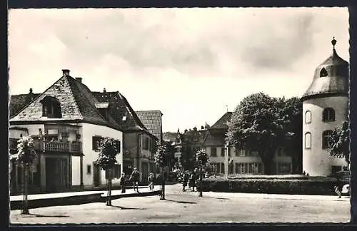 AK Bergzabern, Strassenpartie der Ortschaft