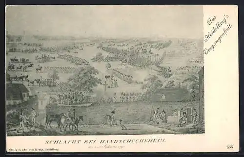 AK Heidelberg-Handschuhsheim, Historische Ansicht der Schlacht bei Handschuhsheim