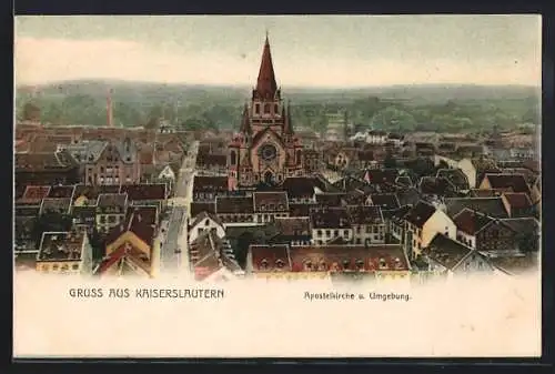 AK Kaiserslautern, Apostelkirche u. Umgebung