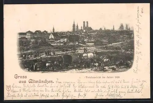 AK München, Totalansicht der Altstadt