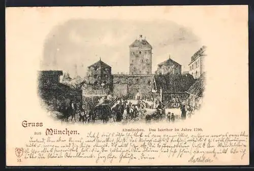 AK München, Isarthor im Jahre 1790