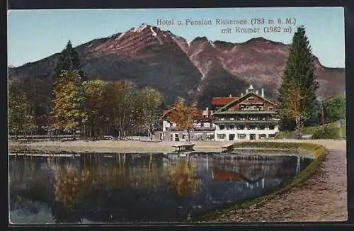 AK Garmisch, Hotel u. Pension Rissersee mit Kramer
