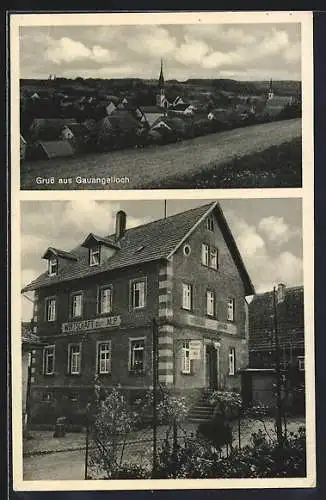 AK Gauangelloch, Gasthaus zur Alp, Ortsansicht