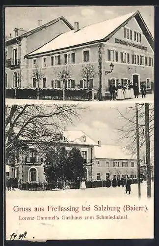 AK Freilassing, Lorenz Gammel's Gasthaus zum Schmiedhäusl