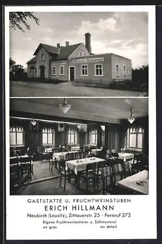 AK Neukirch / Lausitz, Restaurant August Hillmann, Zittauerstrasse 25