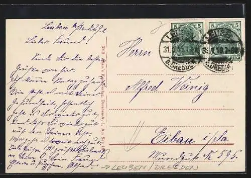 AK Leuben /Dresden, Drogerie Otto Bretschneider, Schulstrasse