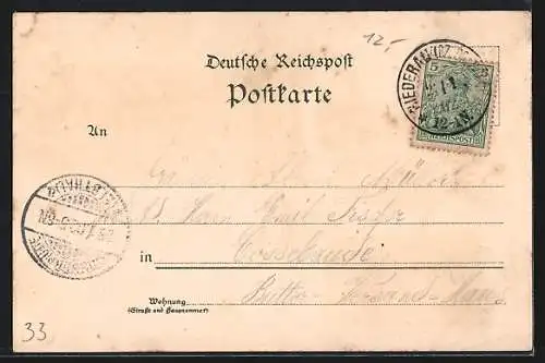 Lithographie Gohlis-Oberau / Niederau, Buschmühle, Gondelteich, Schlucht